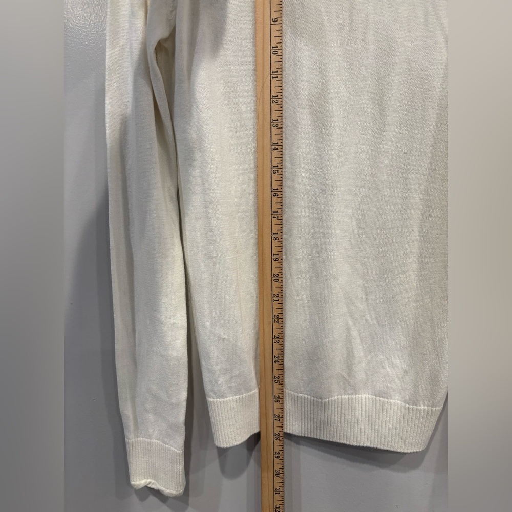 Lacoste V Neck Beige Cream Sweater Colton and cashmere Size 38 - Picture 6 of 9